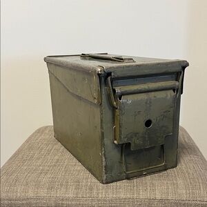 Vintage Green Metal Ammo Box